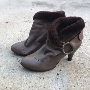 Sz 37 Remarcello Leather Fur Booties